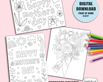 mother's day coloring page bundle, mother's day worksheets, colouring page, homeschool activity, PRINTABLE, DIGITAL DOWNLOAD 8.5x11''