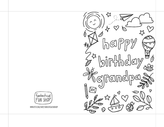 28+ Happy Birthday Grandpa Coloring Page