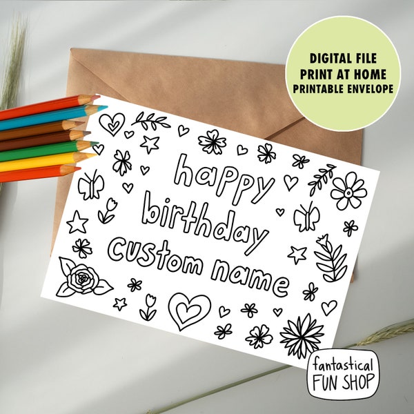 Personalized Printable Birthday Card - Etsy