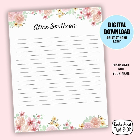 Personalized Stationery Printable
