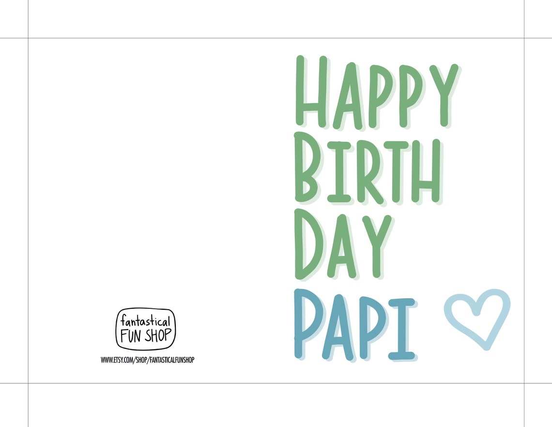 printable spanish birthday card for dad papi birthday card