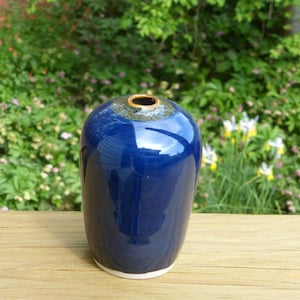 Porcelain indigo bud vase image 1