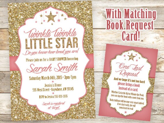 twinkle little star invitation baby shower