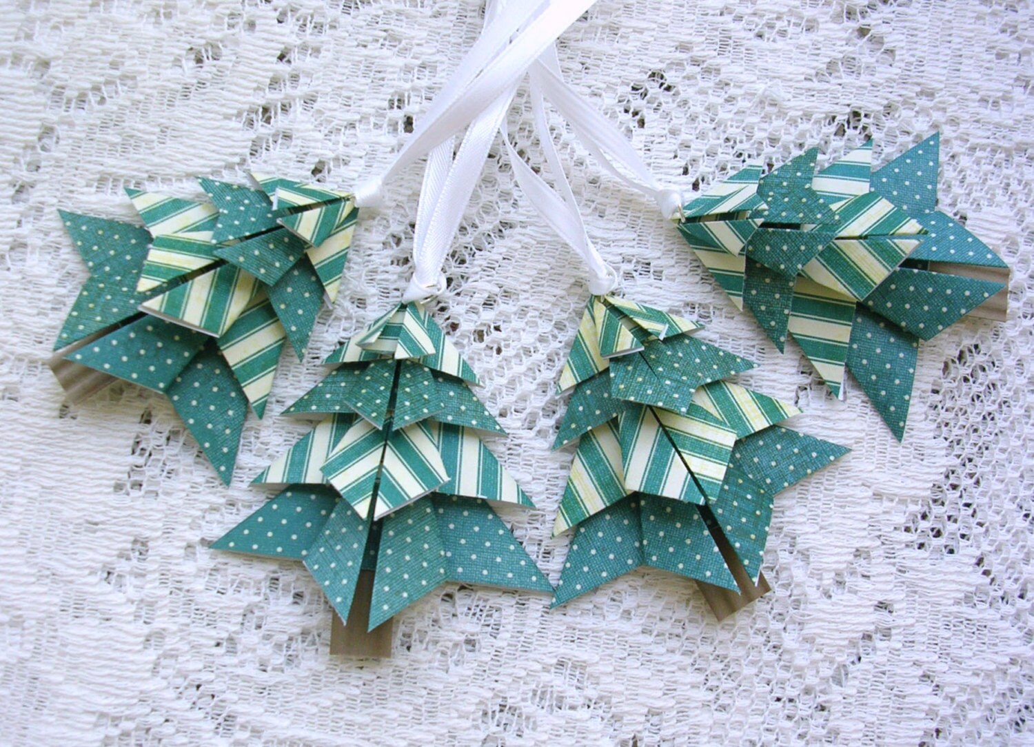 Christmas Gift Tags Origami Tree Christmas Ornaments Etsy