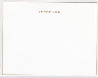 GOLD BEVELED BORDER Thank You Notecard