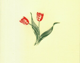 Red Tulip Foldover note