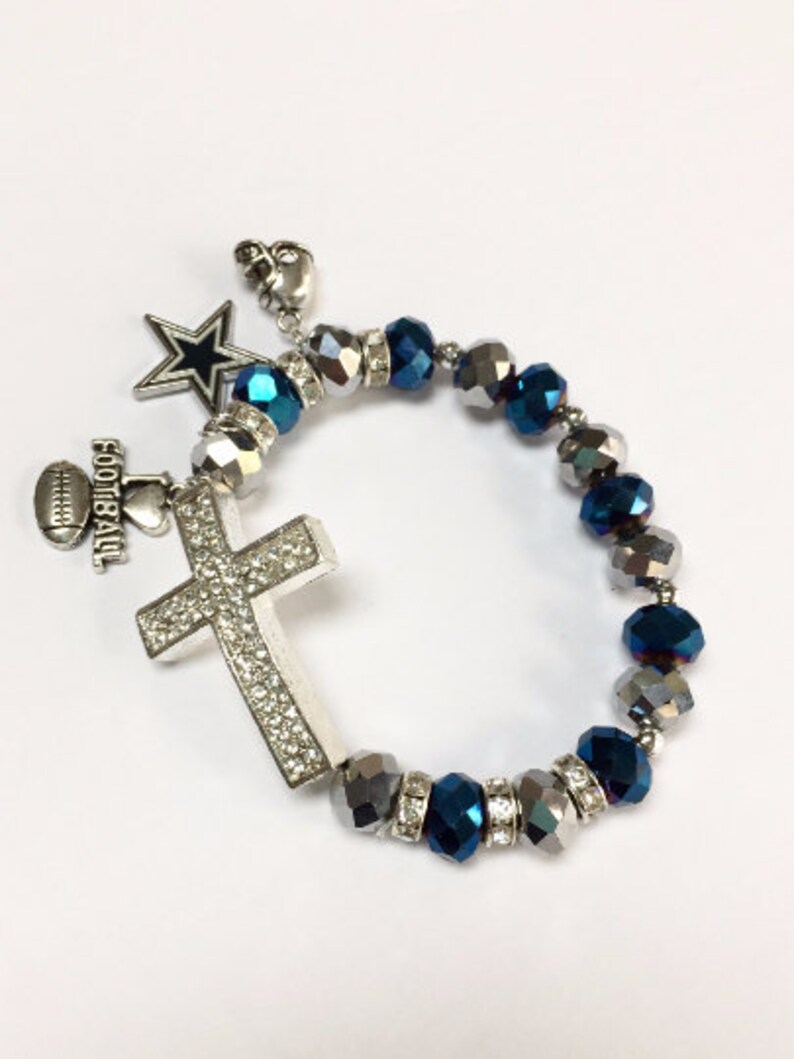 TWO Dallas Cowboys Cross Charm Bracelet Discount Etsy