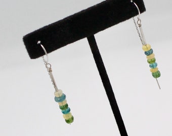 14k threader earrings with blue tourmalines, green sapphires and opals Trending now