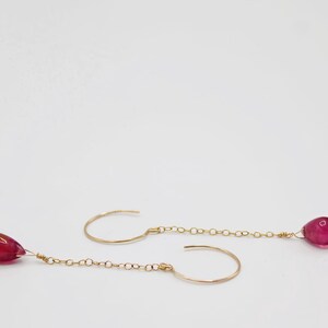 Simple Chic Business Casual Pink Tourmaline Earrings - 14k Gold Sophisticated Style image 6