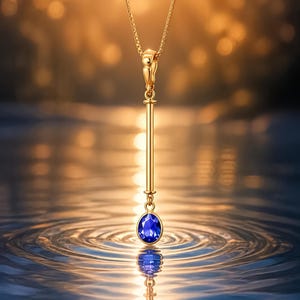 Cocktail Necklace Blue Tanzanite Pendant with Removable Layering Single Stone image 1
