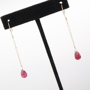 Simple Chic Business Casual Pink Tourmaline Earrings - 14k Gold Sophisticated Style image 8