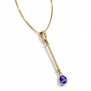 Cocktail Necklace Blue Tanzanite Pendant with Removable Layering Single Stone image 13