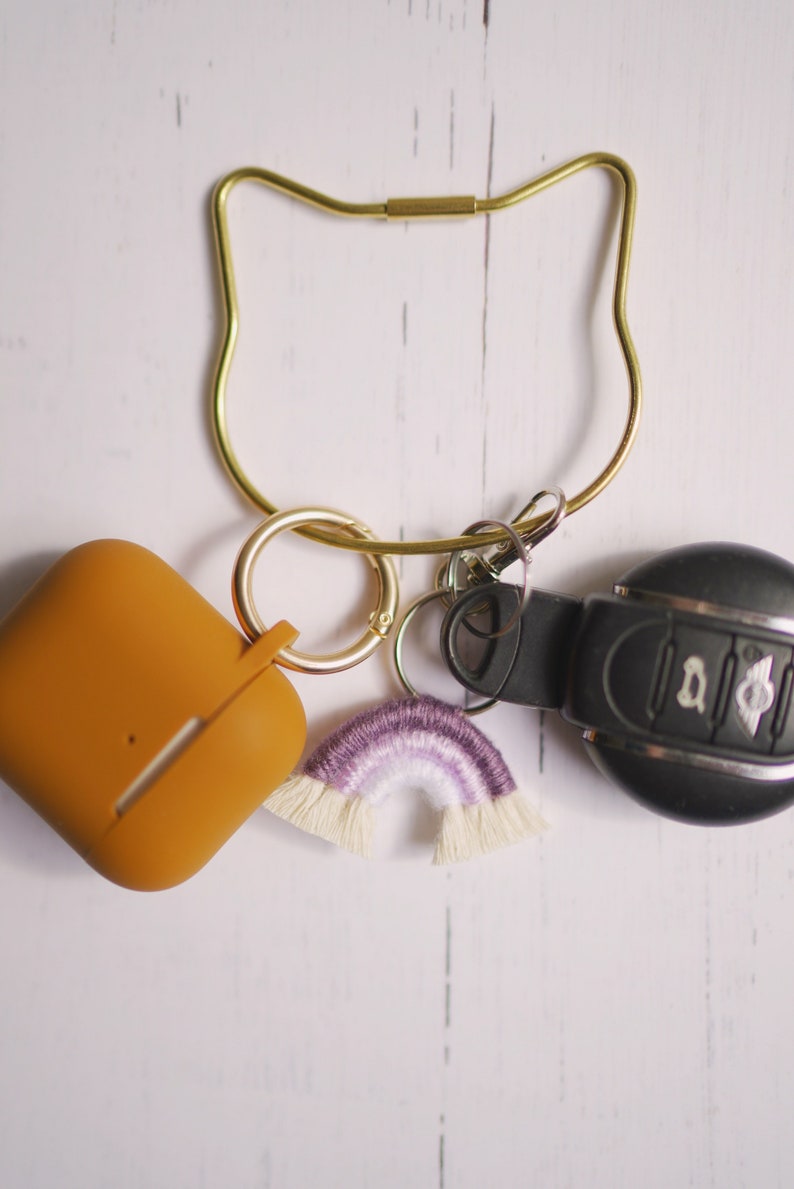 Macram\u00e8 Rainbow Keychain Rainbow Keychain Mini Macram\u00e8 Rainbow Keychain, Mini Rainbow Keychain Rainbow Keyring