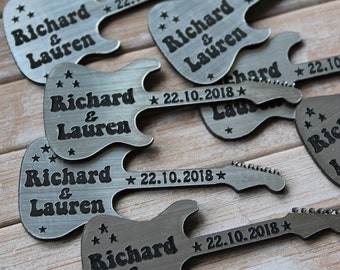 ELECTRIC GUITAR shaped Silver /& Black PERSONALISED Birthday Party Table Confetti