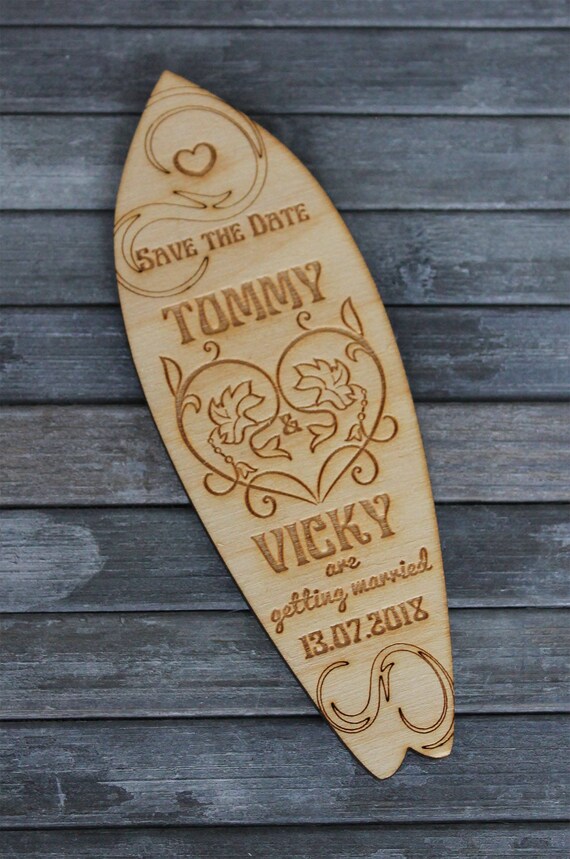 Personnalise En Bois Planche De Surf En Forme De Mariage Cp Etsy