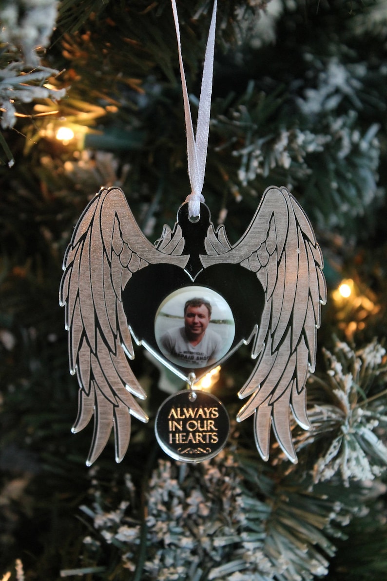 Photo Personalised ANGEL WINGS Memorial Christmas Tree Etsy