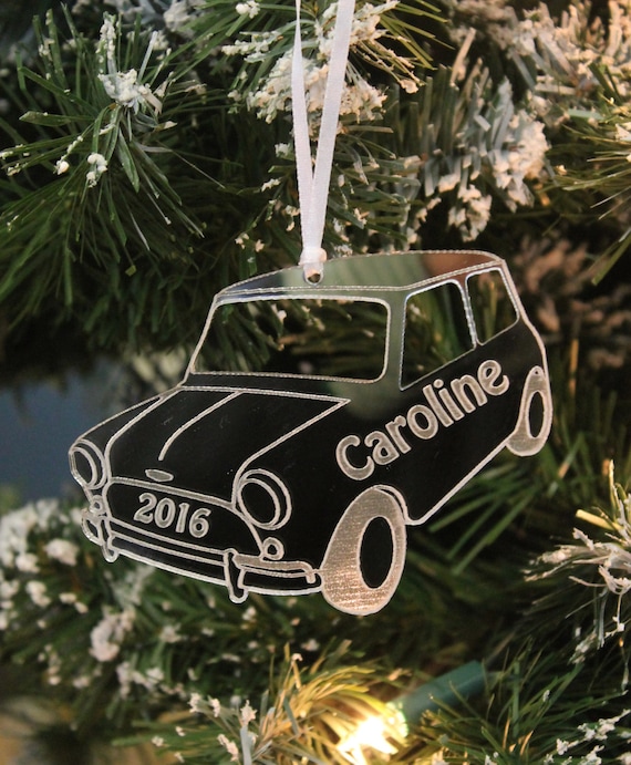 NEW Mini Rally 20 Silver Classic Mini Car Traditional Christmas Tree Decoration NEW Mini Rally 20 Silver Classic Mini Car Traditional Christmas Tree Decoration