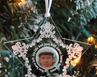 Star shaped Photo Memorial Quote Christmas Decoration & Gift Bag