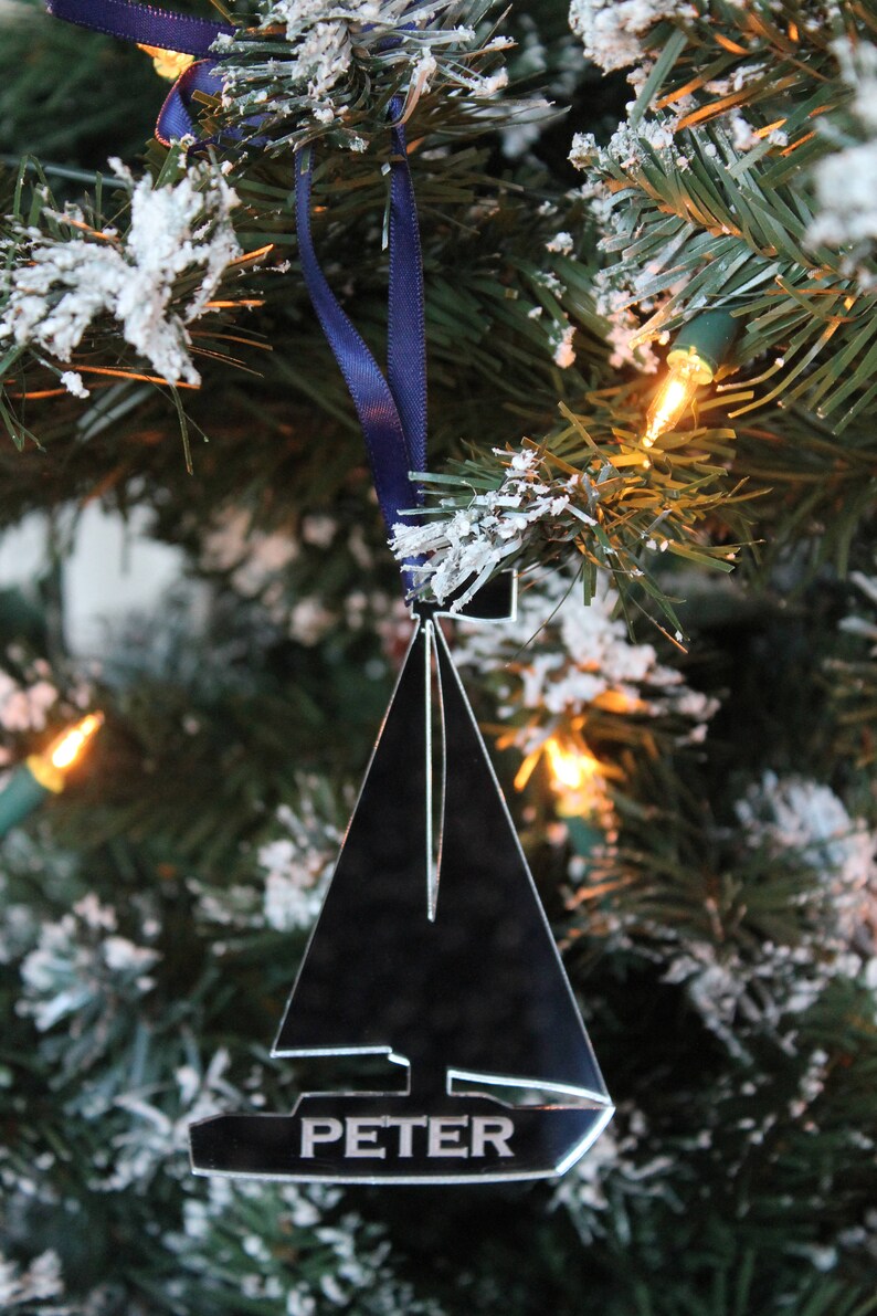 Personalised SAILING SHIP / YACHT Hanging Christmas Tree Etsy