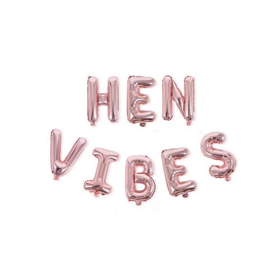 Hen Vibes Balloons Rose Gold Classy Hen Party Decorations By