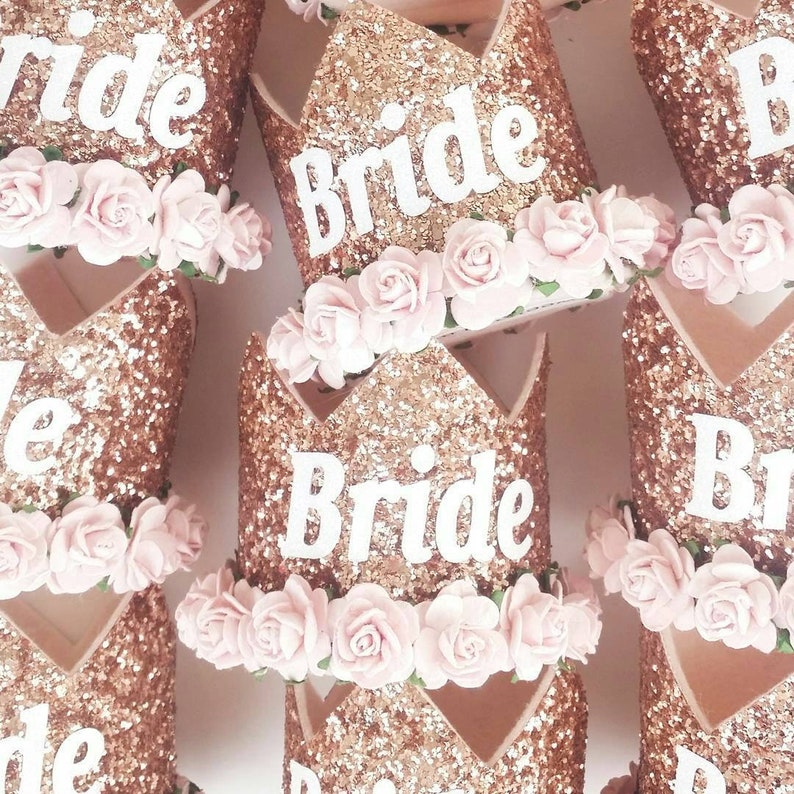 Rose Gold Bride Crown Classy Hen Party Accessories Stylish Etsy