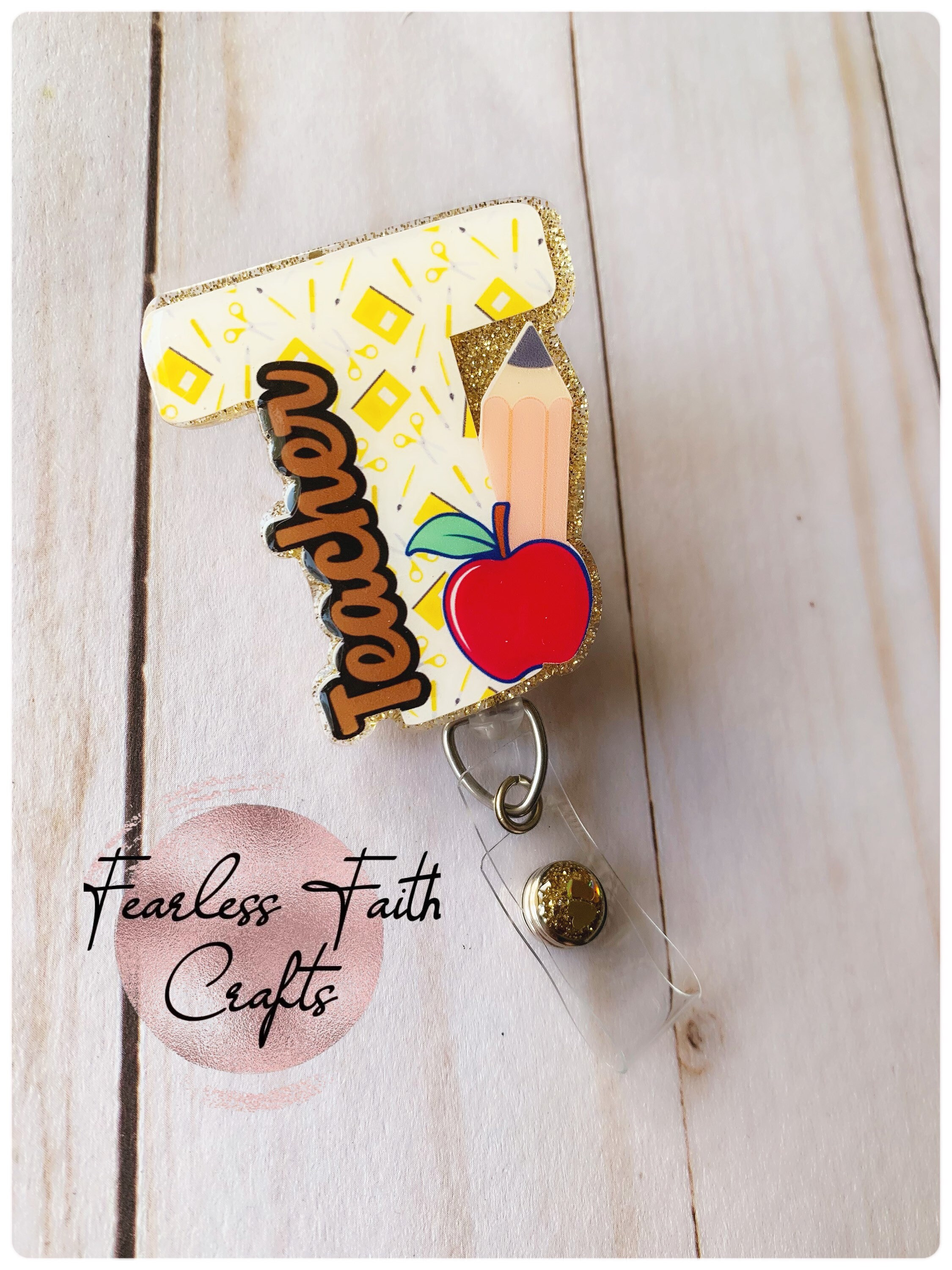 Acrylic Badge Reel / Badge Reel / Teacher / School | Etsy