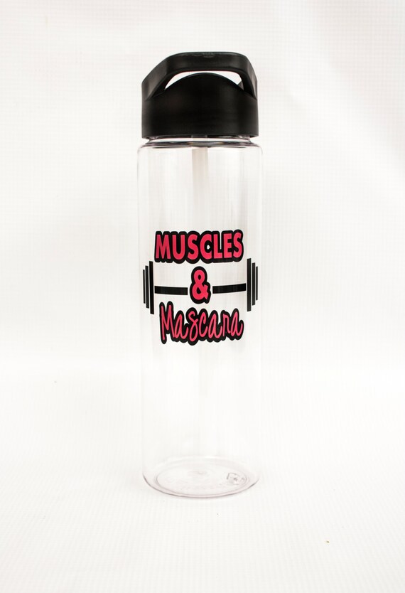 clear motivational water bottle