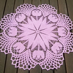 Lilac Spring Tulip crochet doily/ Easter doily/Spring doily