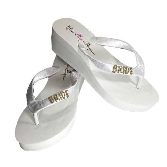 champagne colored flip flops