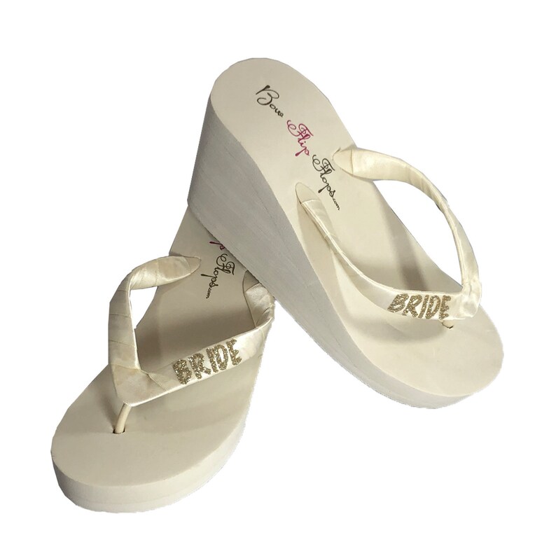 champagne colored flip flops