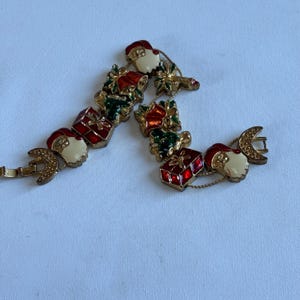 Vintage Christmas slider charm bracelet