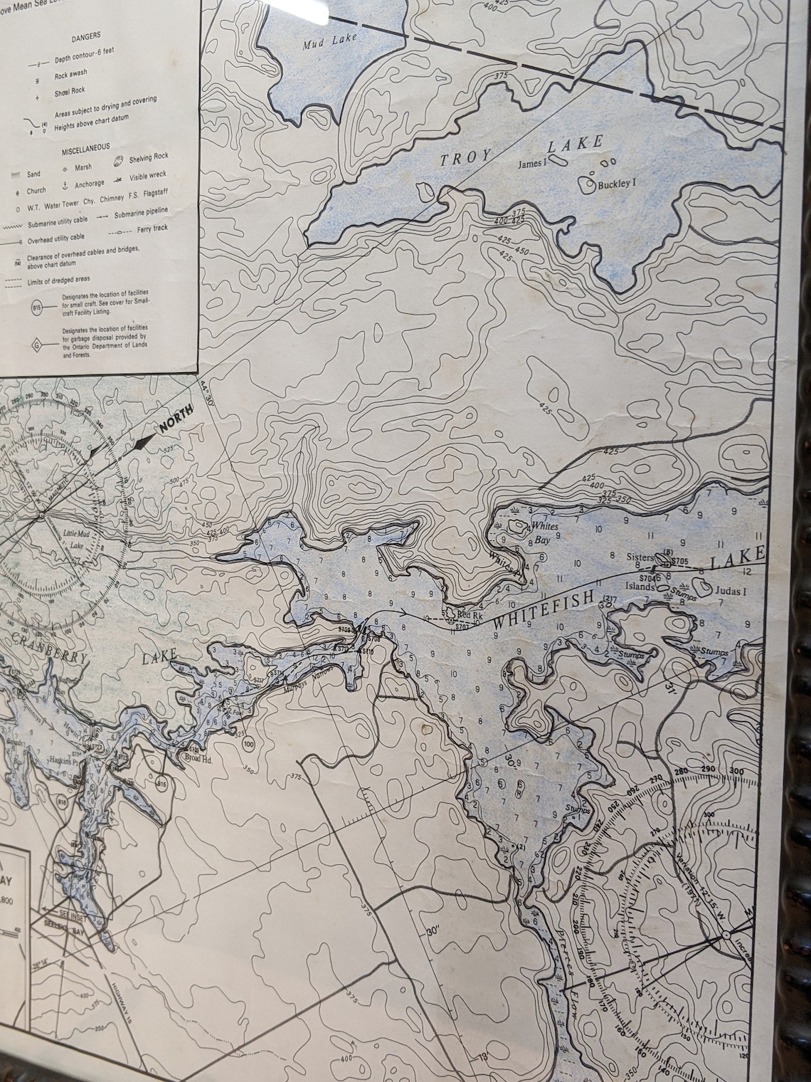 Framed Vintage Topographic Map of Seeley's Bay Ontario Etsy