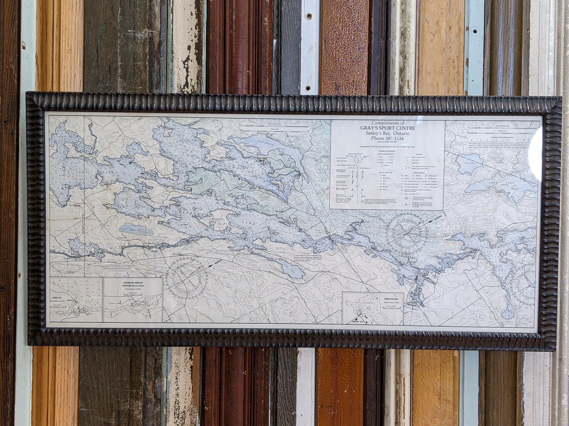 Framed Vintage Topographic Map of Seeley's Bay Ontario Etsy