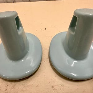 MCM Blue Ceramic Bath Towel Bar Holders - Set of 2 - Etsy