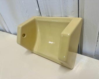 Vintage Yellow Ceramic Toilet Paper Holder