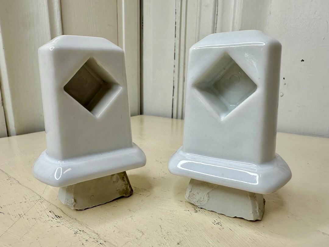 Vintage White Porcelain Towel Bar Holders | Classic Bathroom Fixture ...