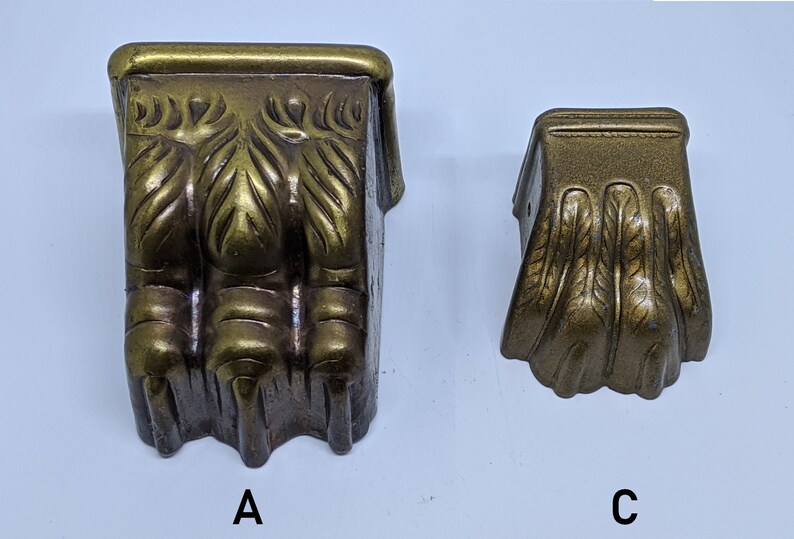 Claw Foot Toe Cap stamped brass new old stock Etsy