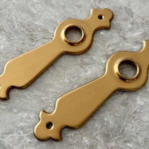 NOS Vintage Brass Door Knob Backplates Escutcheon Plates Pair 6-1/2”