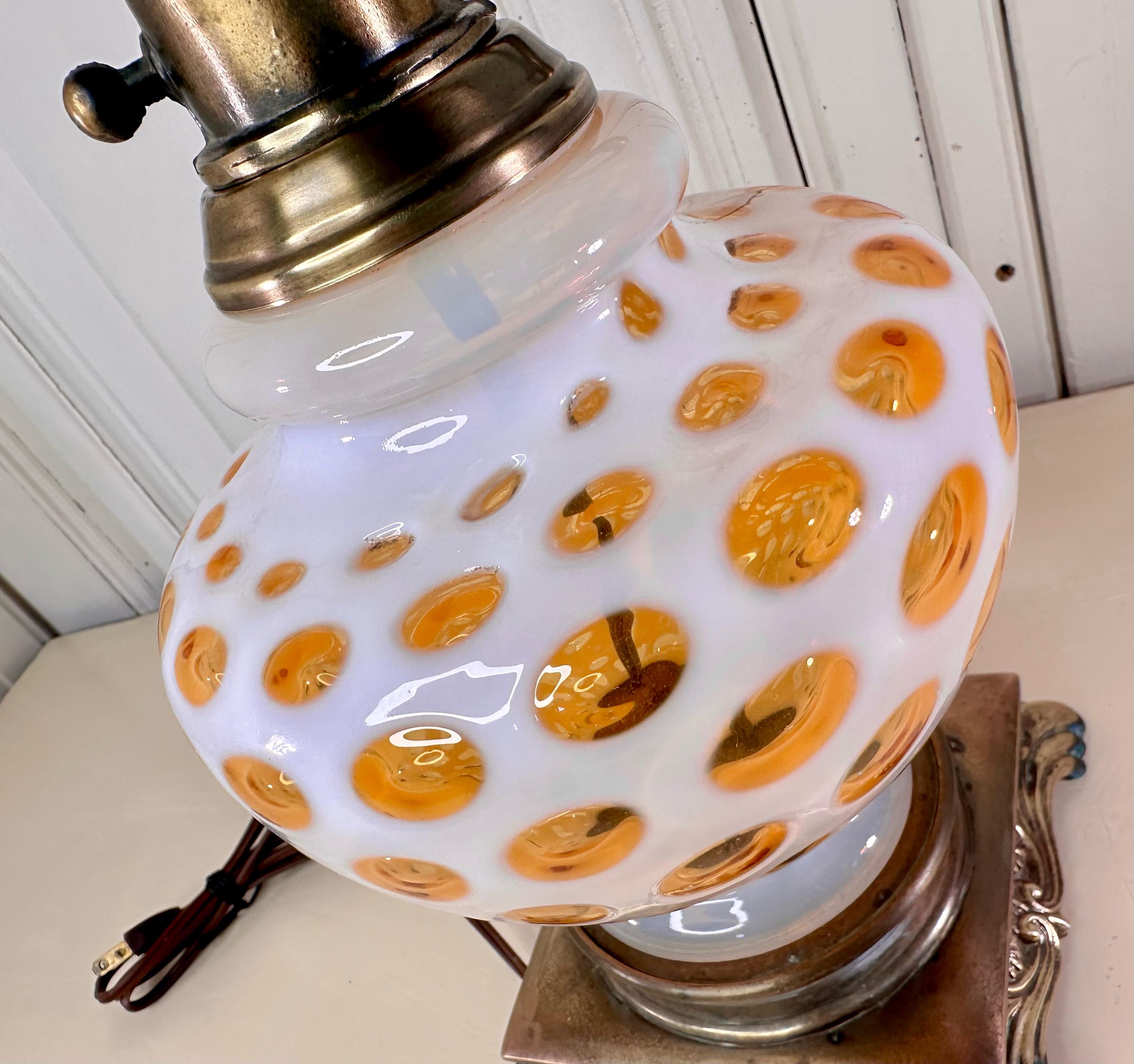 Fenton Honeysuckle Coin Dot Lamp - Etsy