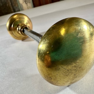 Vintage Brass Button Door Knob Set