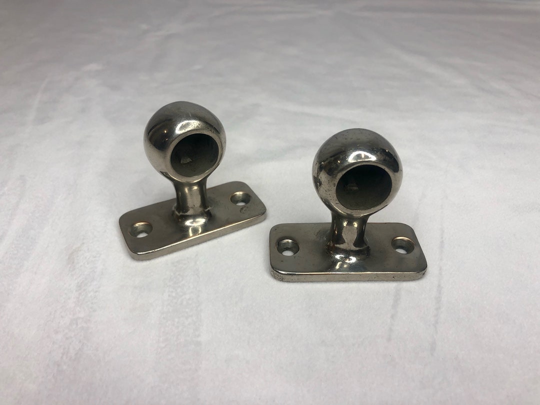 Mid Century Nickel Plated Brass Bath Towel Bar End Caps Etsy