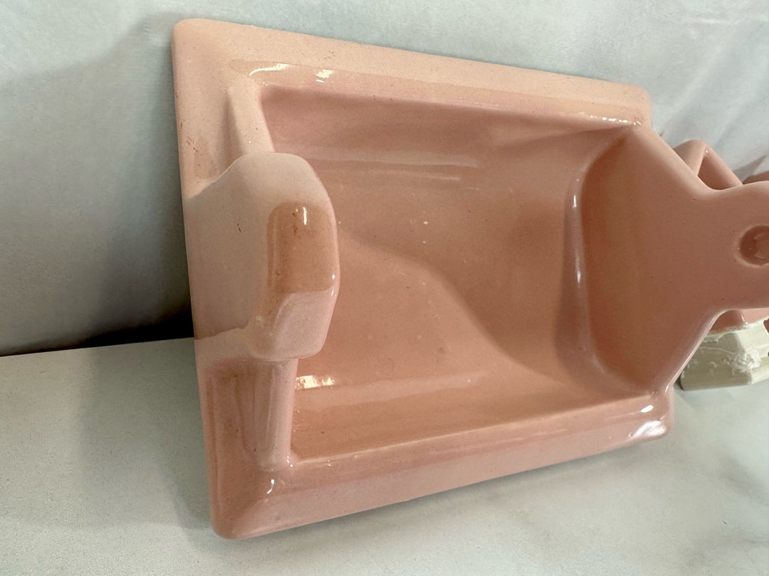 MCM Pink Ceramic Bathroom Fixtures Etsy