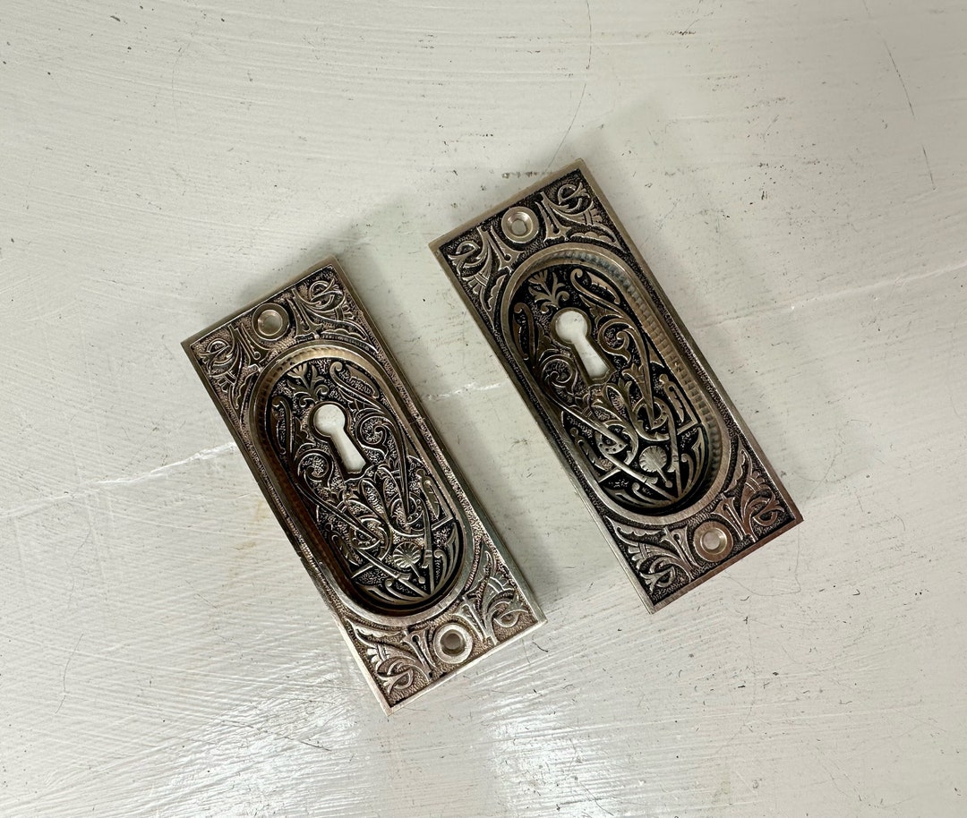 Set of 2 Cast Bronze Pocket Door Cup Pulls Etsy