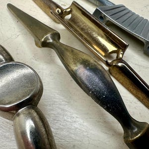 Vintage Mid Century Modern Drawer Pulls – Set of 4 Assorted Brass & Chrome