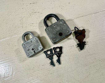 Set of 2 Vintage Master Locks w/Keys