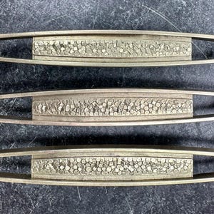 Vintage Solid Brass Drawer Pulls Set of 3 | Mid-Century Modern Brutalist Cabinet Hardware