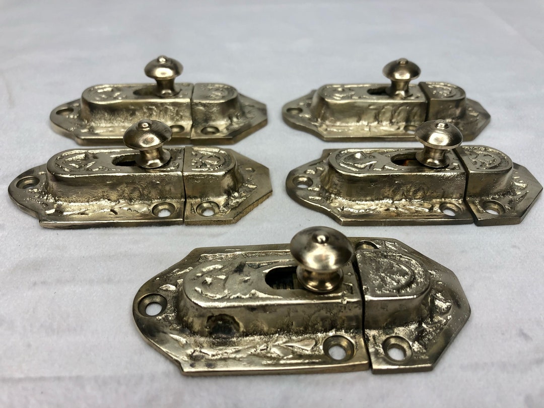 Victorian Solid Brass Slide Barrel Lock W/keeper Etsy