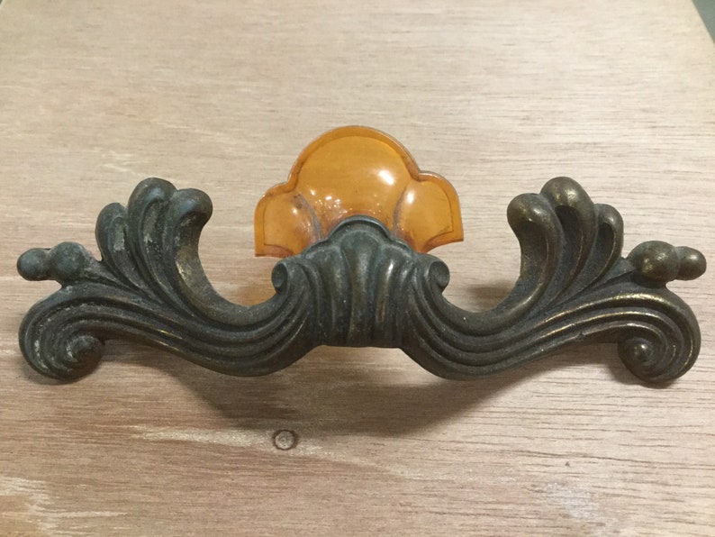 Brass And Bakelite Drawer Pull Vintage Etsy