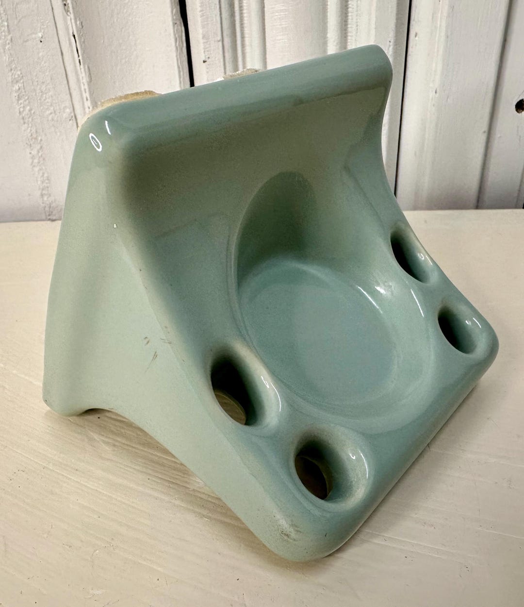 MCM Sage Green Ceramic Bathroom Cup & Toothbrush Holder - Etsy