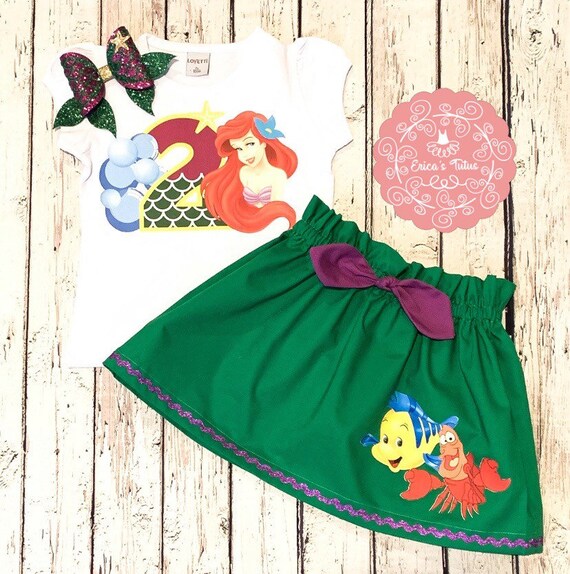 The Little Mermaid Inspired 2nd Birthday Outfit and Matching Hair